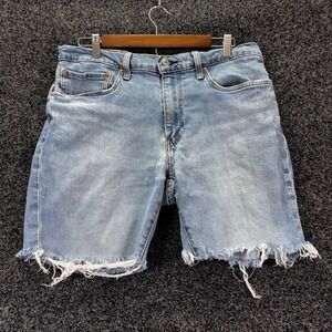 Levis Premium 541 Athletic Taper Denim Cutoff Shorts Mens 34 Light Wash Blue
